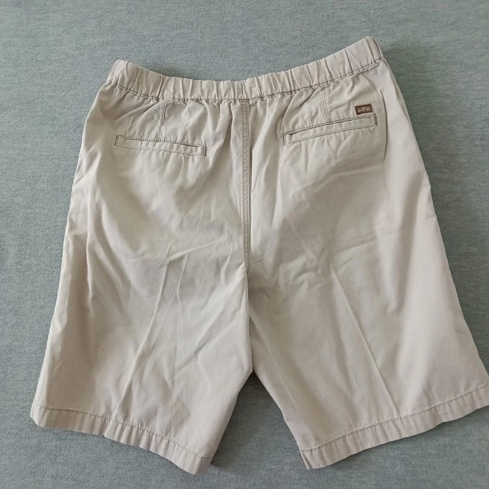Lee Dungarees Mens Khaki Ripstop Cotton Elastic Waist Drawstring Shorts Size 34